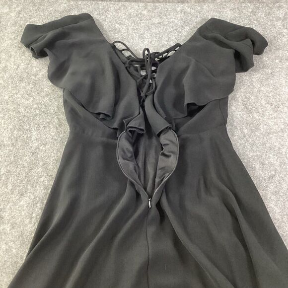 Lulus Ruffle Swirl Black Dress Size Large - Picture 5 of 8